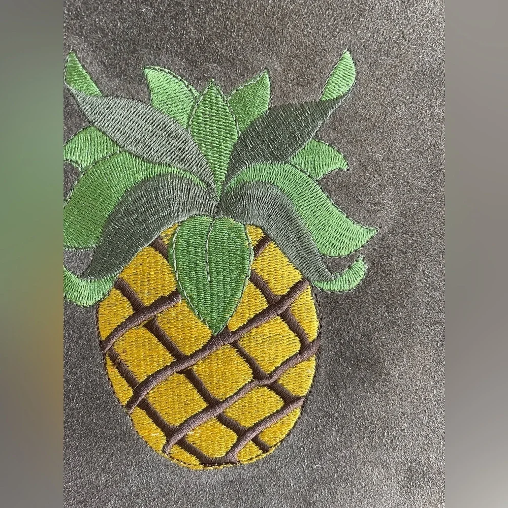 Dojanti leather and embroidered pineapple pillow welcome pineapple lovely